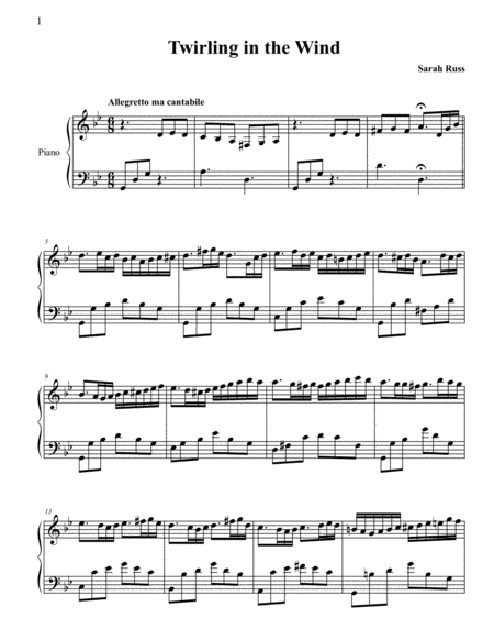 Twirling In The Wind Sheet Music