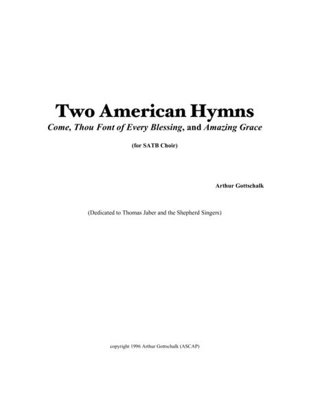 Free Sheet Music Two American Hymns