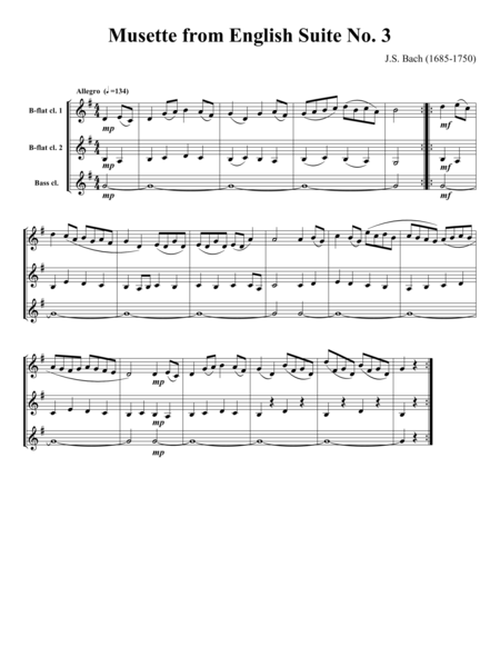 Free Sheet Music Two B Flats And Bass Clarinet Trios Volume 2