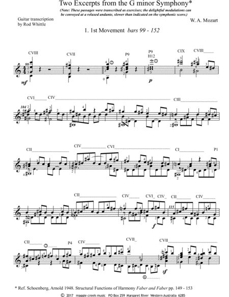 Two Excerpts From The G Minor Symphony Sheet Music