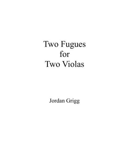 Free Sheet Music Two Fugues For Two Violas