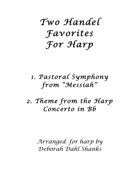 Two Handel Favorites For Harp Sheet Music