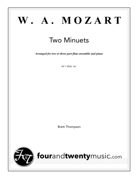 Two Minuets For Two Or Three Flutes And Piano Sheet Music