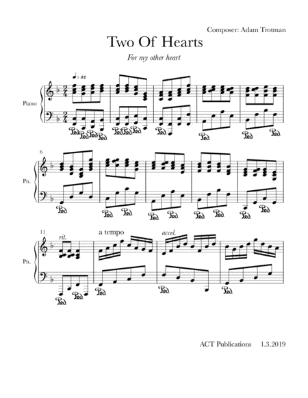 Free Sheet Music Two Of Hearts