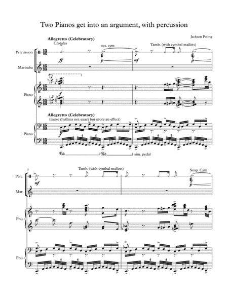 Free Sheet Music Two Pianos Get Into An Argument With Percussion