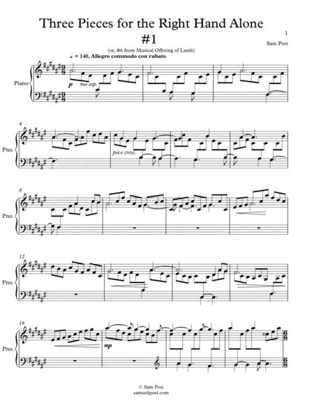 Two Pieces For The Right Hand Alone Op 63 Sheet Music