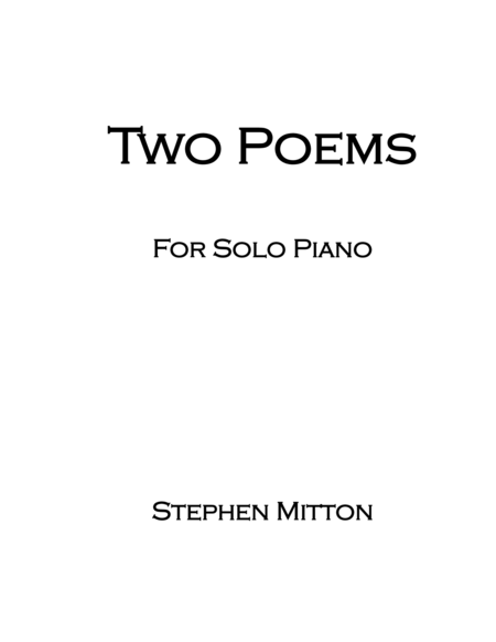 Free Sheet Music Two Poems For Solo Piano