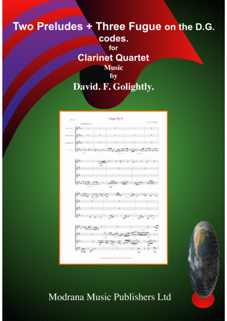 Two Preludes Three Fugues On The D F G Codes For Clarinet Quartet Sheet Music