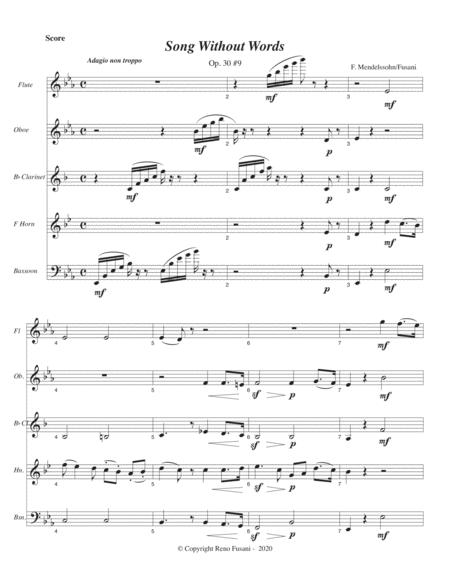 Two Songs Without Words For Woodwind Quintet Sheet Music