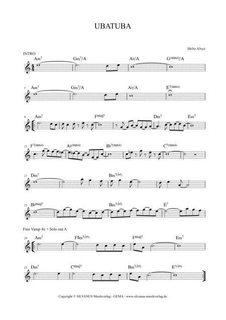 Ubatuba Sheet Music