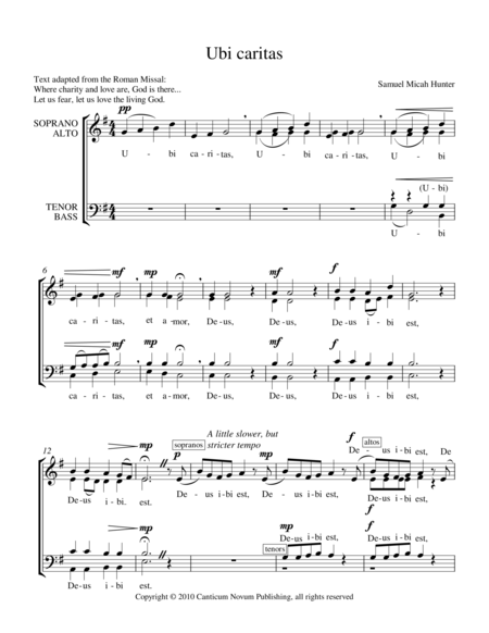 Ubi Caritas Sheet Music