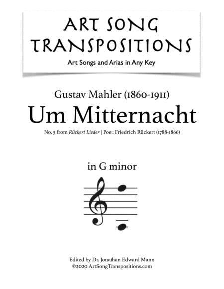 Um Mitternacht Transposed To G Minor Sheet Music