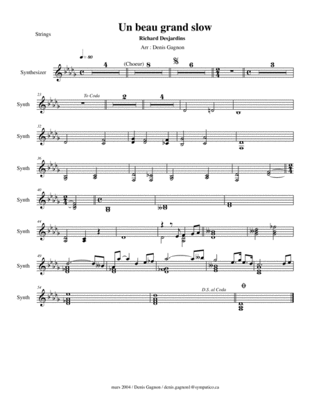 Un Beau Grand Slow Score Et 5 Partitions Sheet Music