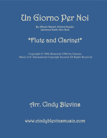 Un Giorno Per Noi For Flute And Clarinet Sheet Music