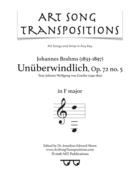 Free Sheet Music Unberwindlich Op 72 No 5 F Major