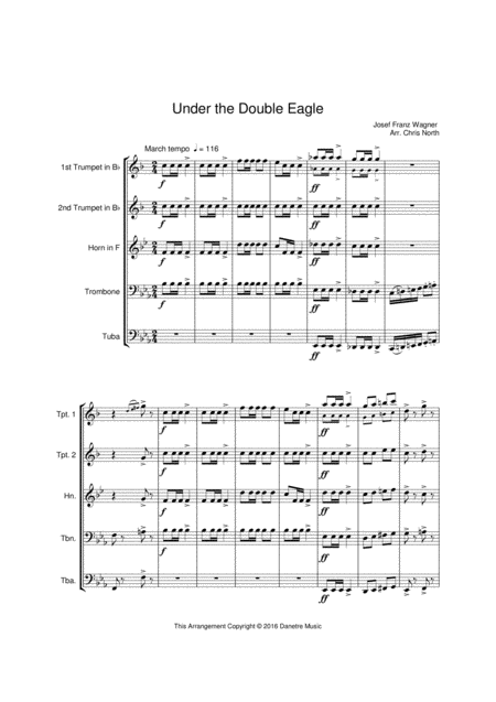 Free Sheet Music Under The Double Eagle Brass Quintet