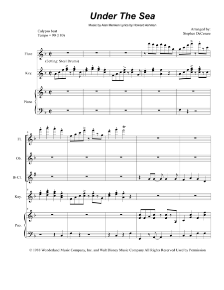 Free Sheet Music Under The Sea For Woodwind Quintet