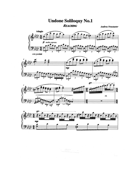 Free Sheet Music Undone Soliloquy 1 Reaching