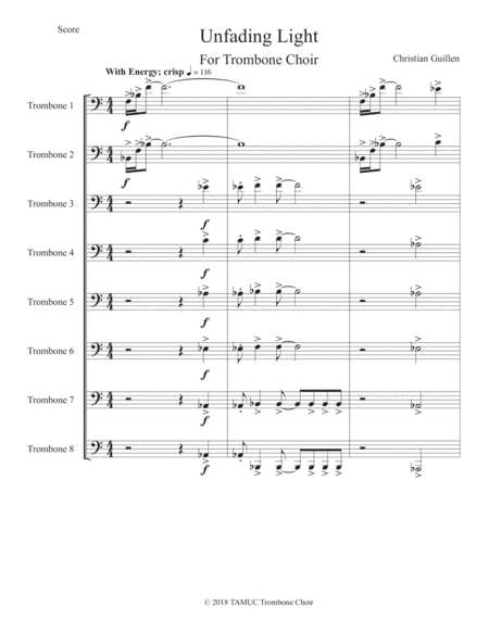 Free Sheet Music Unfading Light