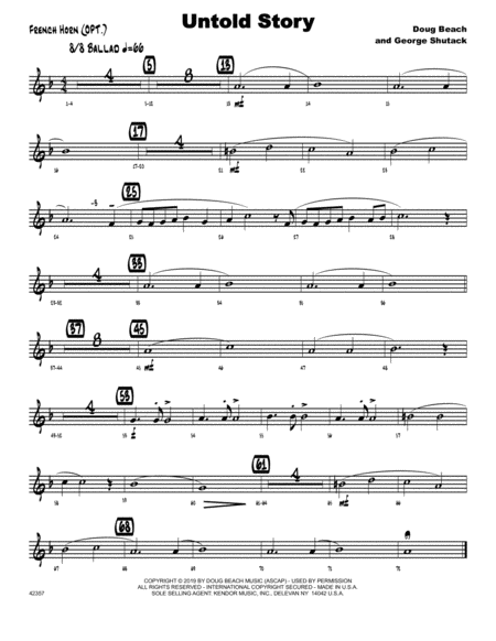 Untold Story Horn In F Sheet Music