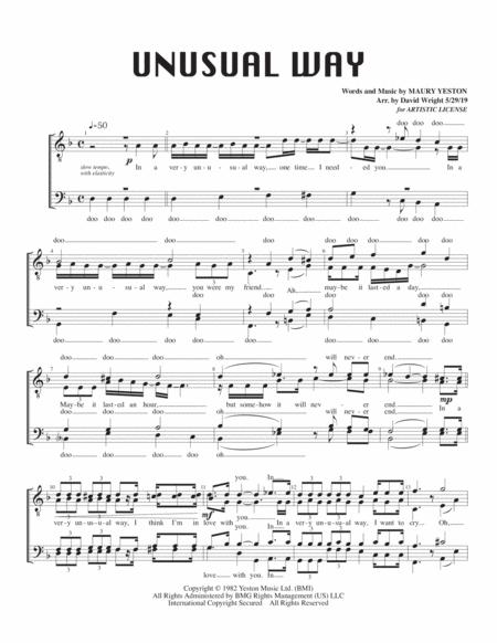 Unusual Way Chorus Pricing Sheet Music