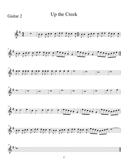 Up The Creek Guitar Part 2 Sheet Music