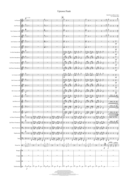 Free Sheet Music Uptown Funk For Small Wind Band