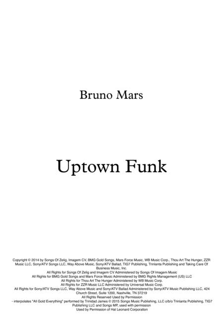 Free Sheet Music Uptown Funk Piano Solo