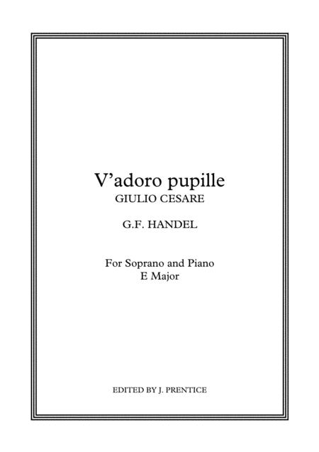 V Adoro Pupile Giulio Cesare E Major Sheet Music