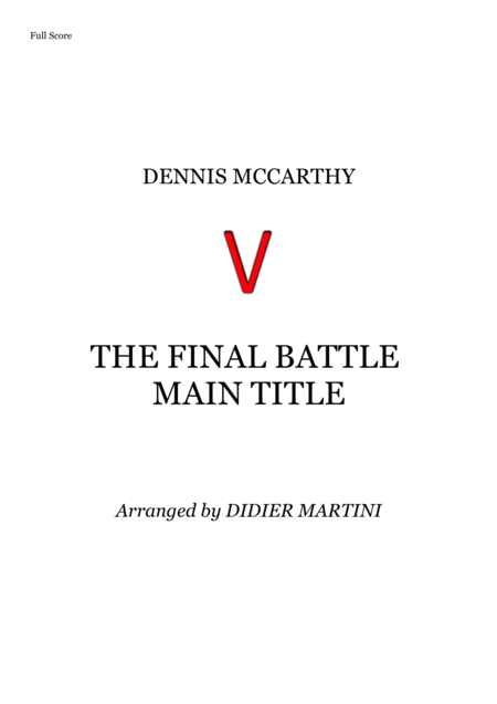 V The Final Battle Main Title Unused Dennis Mccarthy Version Sheet Music