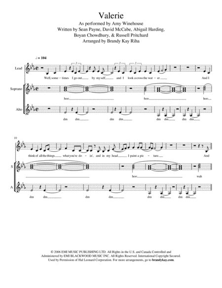 Valerie Ssaa A Cappella Sheet Music