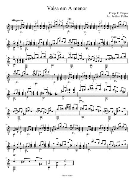 Valse In A Minor Sheet Music