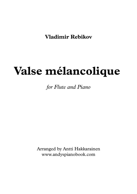 Valse Melancolique Flute Piano Sheet Music