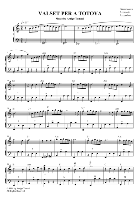 Valset Per A Totoya Sheet Music