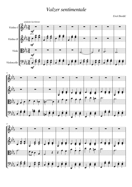 Valzer Sentimentale Sentimental Waltz Sheet Music