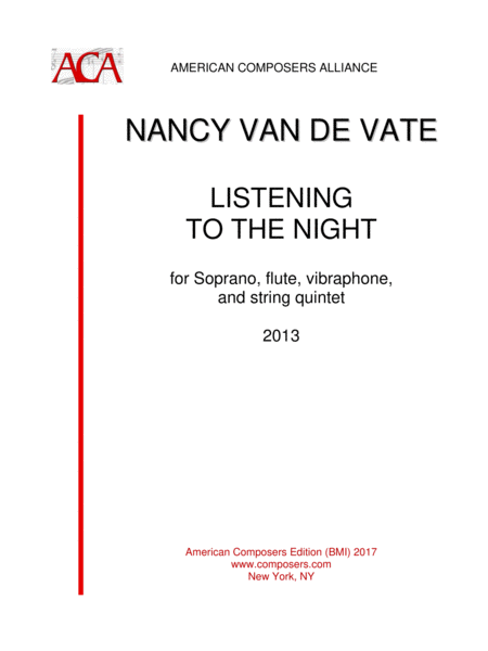 Van De Vate Listening To The Night Sheet Music