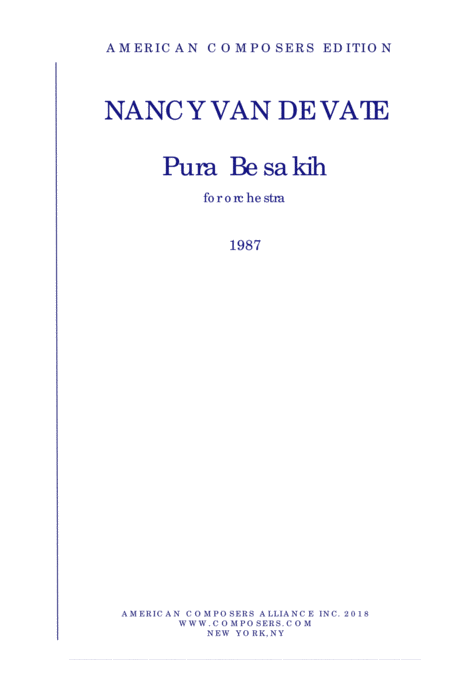 Van De Vate Pura Besakih Sheet Music