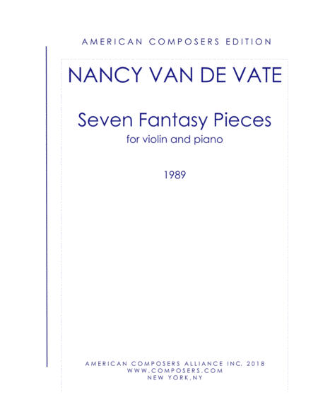 Free Sheet Music Van De Vate Seven Fantasy Pieces