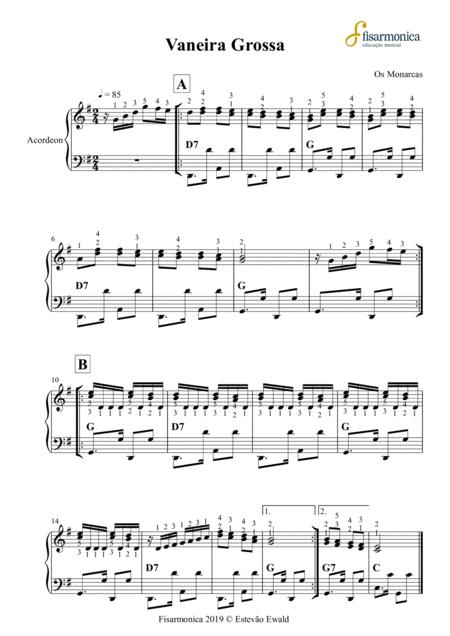 Vaneira Grossa Partitura Para Acordeon Sheet Music For Accordion Sheet Music