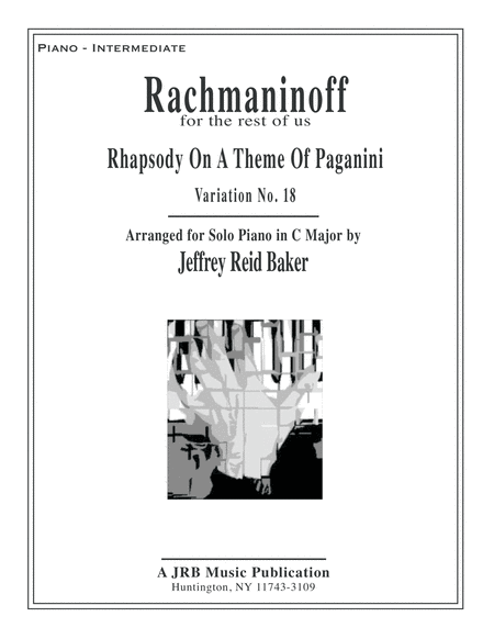 Variation 18 From Rachmaninoffs Rhapsody On A Theme Of Paganini Sheet Music