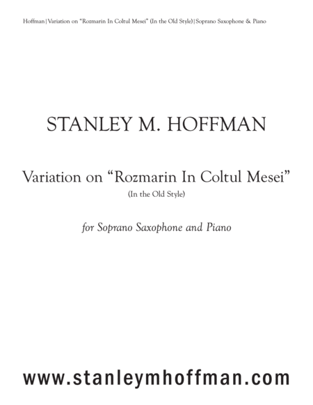 Variation On Rozmarin In Coltul Mesei Sheet Music