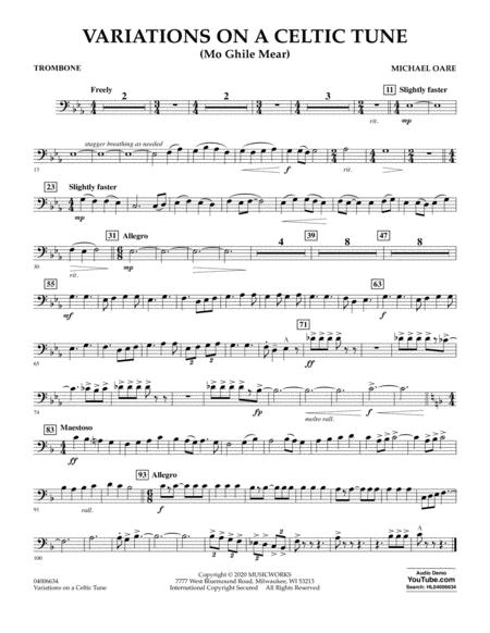 Variations On A Celtic Tune Mo Ghile Mear Trombone Sheet Music