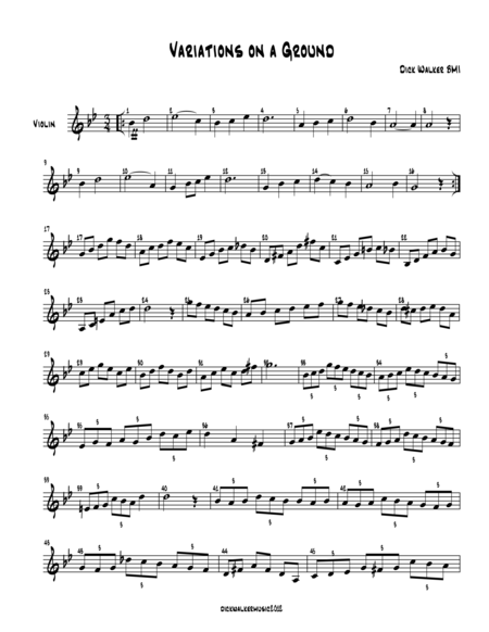 Free Sheet Music Variations On A Ground For Violin
