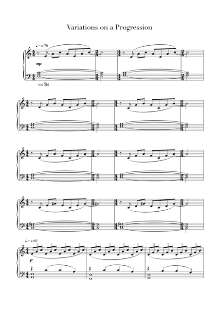 Variations On A Progression Sheet Music