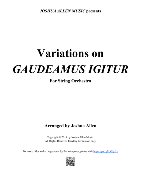 Free Sheet Music Variations On Gaudeamus Igitur