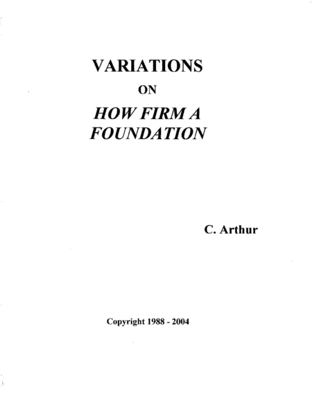 Variations On How Firm A Foundation Sheet Music