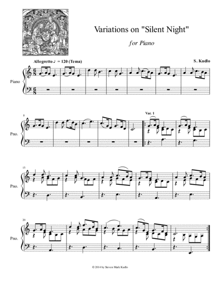 Free Sheet Music Variations On Silent Night