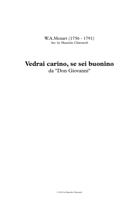 Vedrai Carino Se Sei Buonino Sheet Music