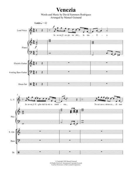 Free Sheet Music Venezia Rock Band