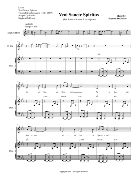 Veni Sancte Spiritus Sheet Music